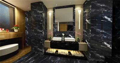 Piastrelle per pareti del bagno in marmo nero