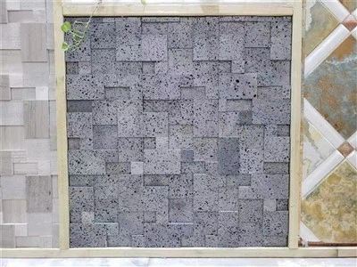 Muro con accento in pietra grigia