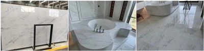 Piastrelle per doccia in marmo bianco